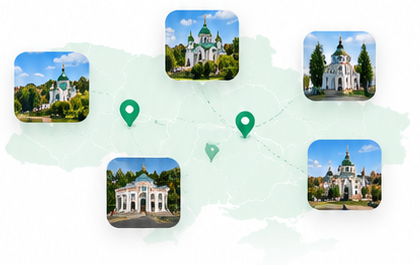Міста мережі на карті України